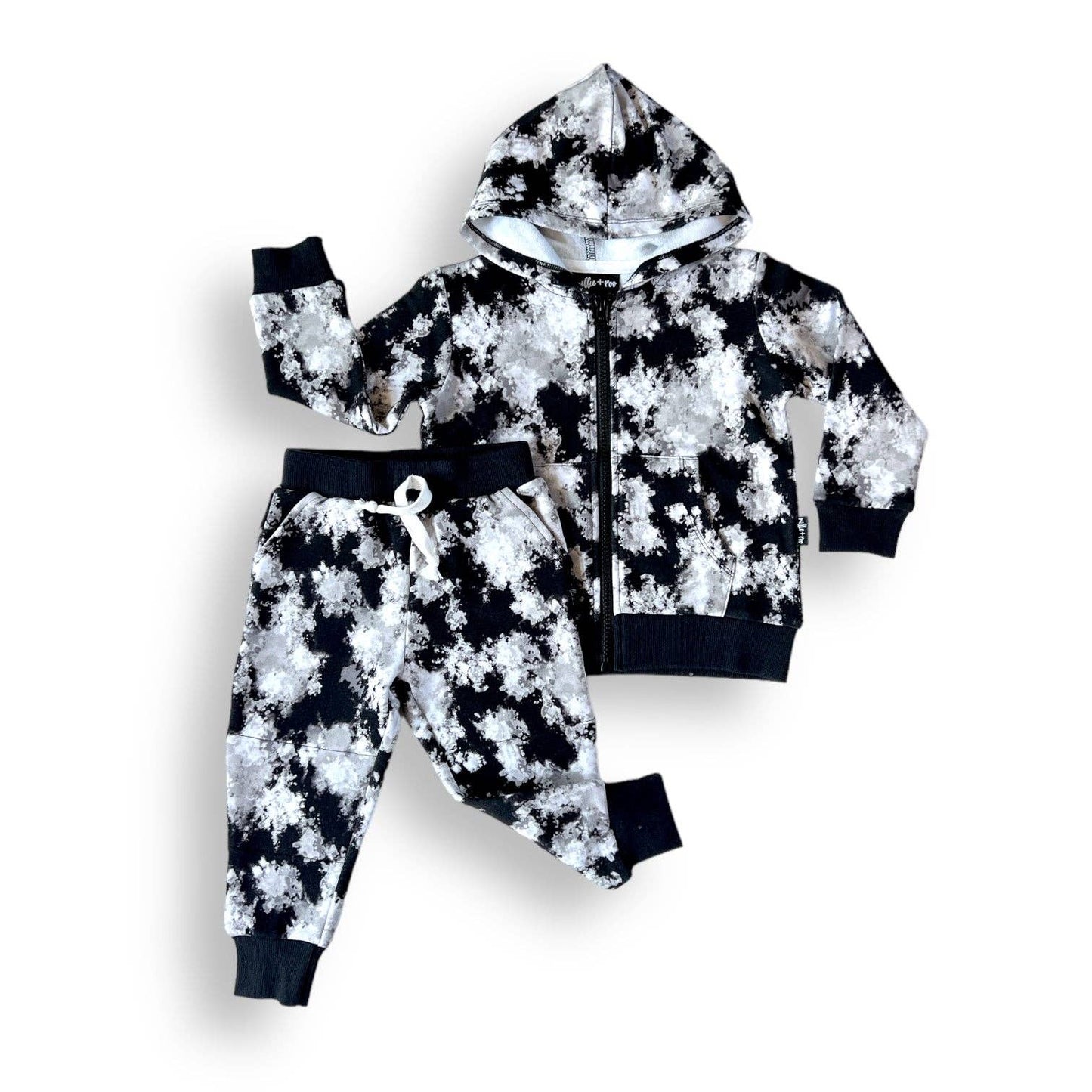 Bamboo Zip Hoodie | Black Tie Dye