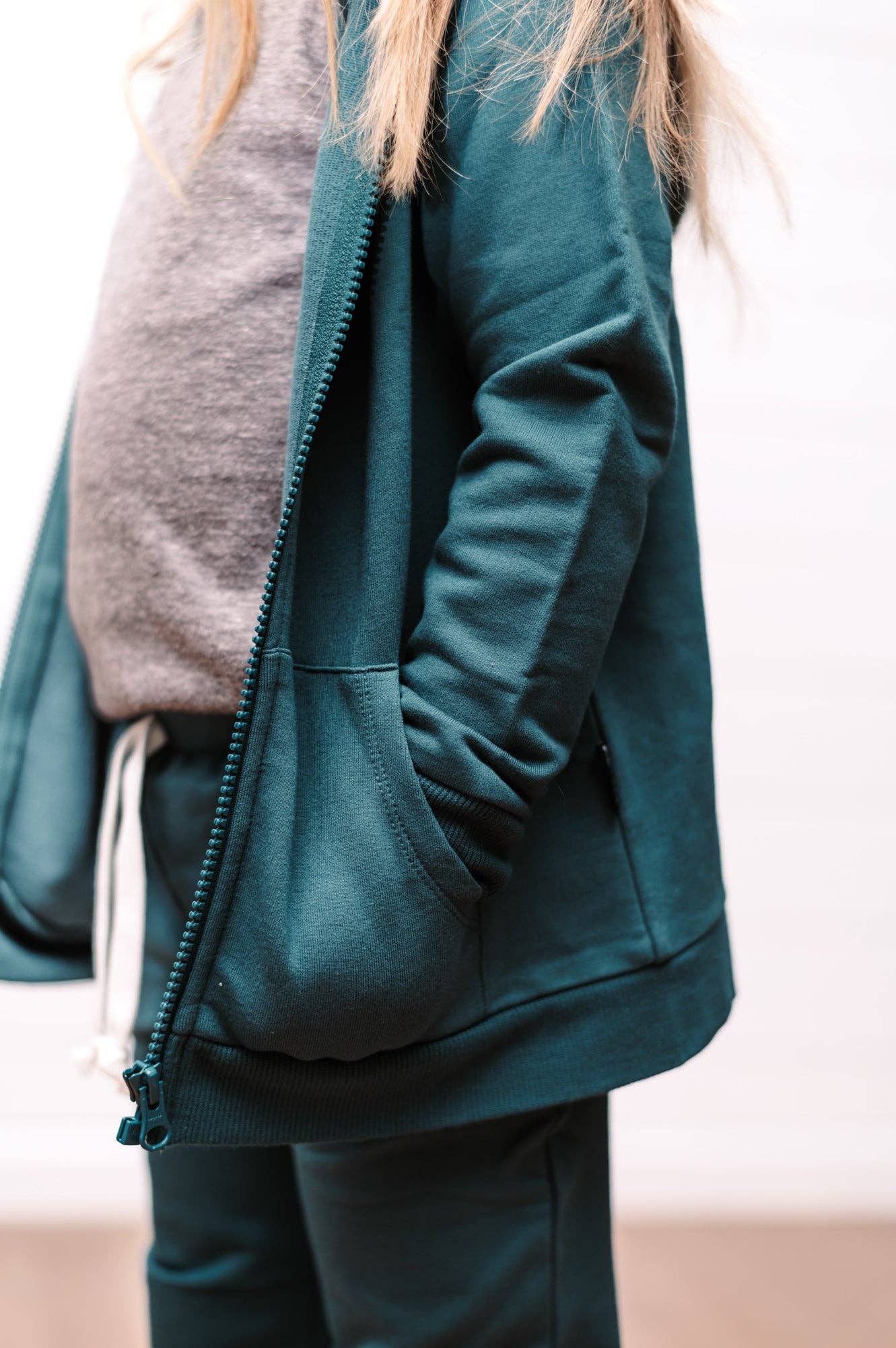 Bamboo Zip Hoodie | Peacock