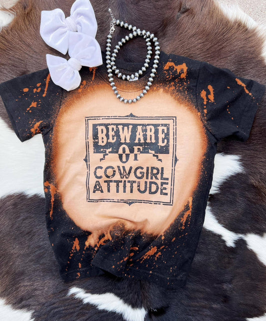 Bleached Tee | Beware of Cowgirl Attitude